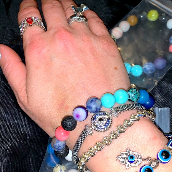 🪬2/$25🪬 NWT/NIB Natural Stone 10mm Chakra Bracelet - Picture 10 of 16